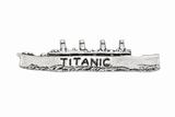 Pewter RMS Titanic ocean liner ship lapel pin badge with four funnels