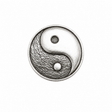 Pewter Yin Yang balance and harmony symbol pin badge