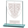 Premium clear glass domino award with frosted domino shield design and free personalised engraving