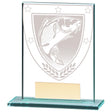 Clear glass fishing award with engraved fish design and free personalised engraving