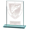 Clear glass fishing award with engraved fish design and free personalised engraving