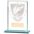 Clear glass fishing award with engraved fish design and free personalised engraving
