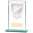 Clear glass fishing award with engraved fish design and free personalised engraving
