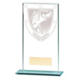 Clear glass fishing award with engraved fish design and free personalised engraving