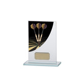 Personalised Colour Curve Darts Jade Glass Award 140mm – Gold & Black with Free Engraving 