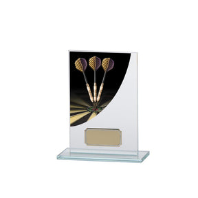 Personalised Colour Curve Darts Jade Glass Award 140mm – Gold & Black with Free Engraving 