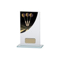 Personalised Colour Curve Darts Jade Glass Award 160mm – Gold & Black with Free Engraving