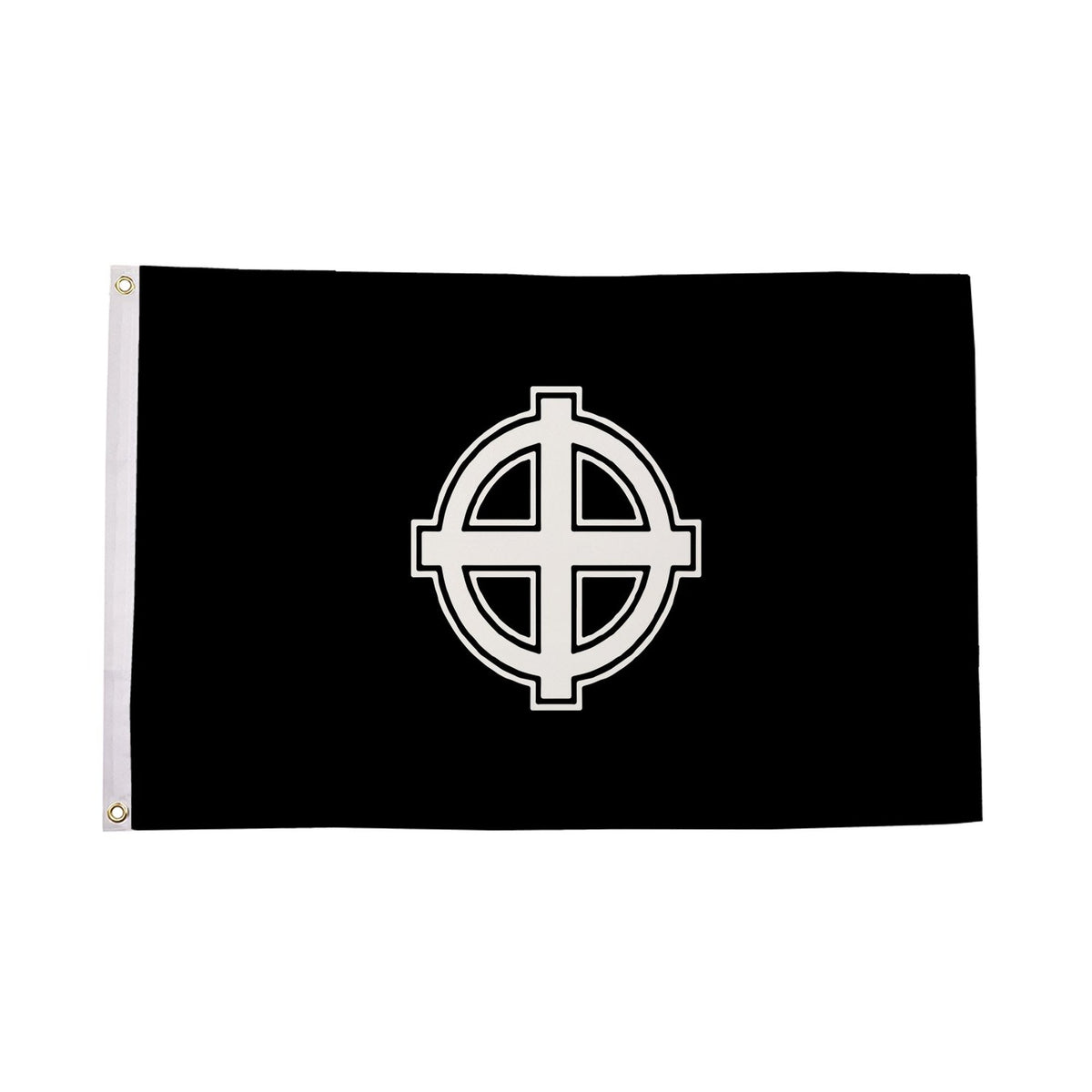 Flagmania Celtic Cross (Black) 3ft x 2ft Polyester Flag on white background