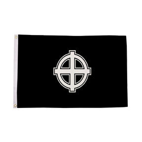 Flagmania Celtic Cross (Black) 3ft x 2ft Polyester Flag on white background