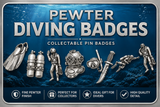 Pewter Deep Sea Diver Pin Badge Diving Gift Collectable 30mm x 9mm