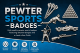 Pewter Archer Archery Badge – Bow & Arrow Sports Gift 42 x 24mm