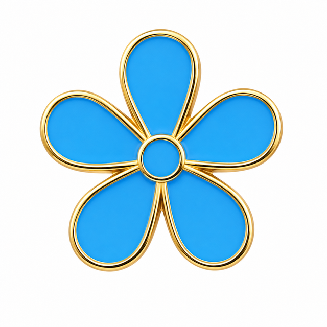 Freemasons Masonic Forget Me Not Flower Enamel Lapel Pin Badge – 15mm x 15mm 