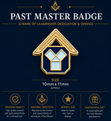 Freemasons Masonic Past Master Enamel Lapel Pin Badge – 10mm x 11mm