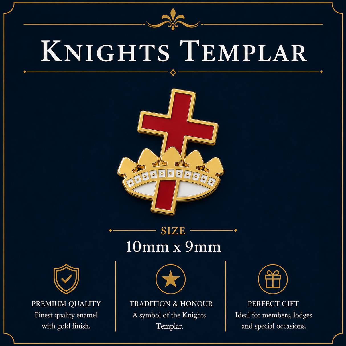 Freemasons Masonic Small Knights Templar Enamel Lapel Pin Badge – 10mm x 11mm