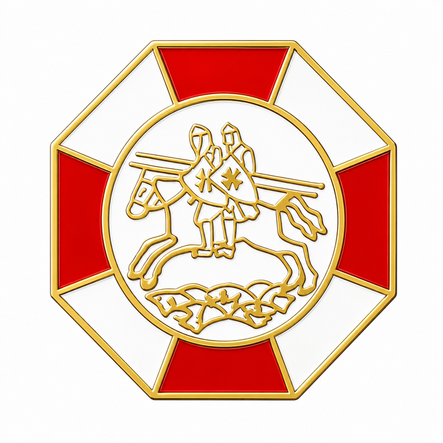 Freemasons Knights Templar Two Riders Lapel Pin Badge – 15mm x 15mm
