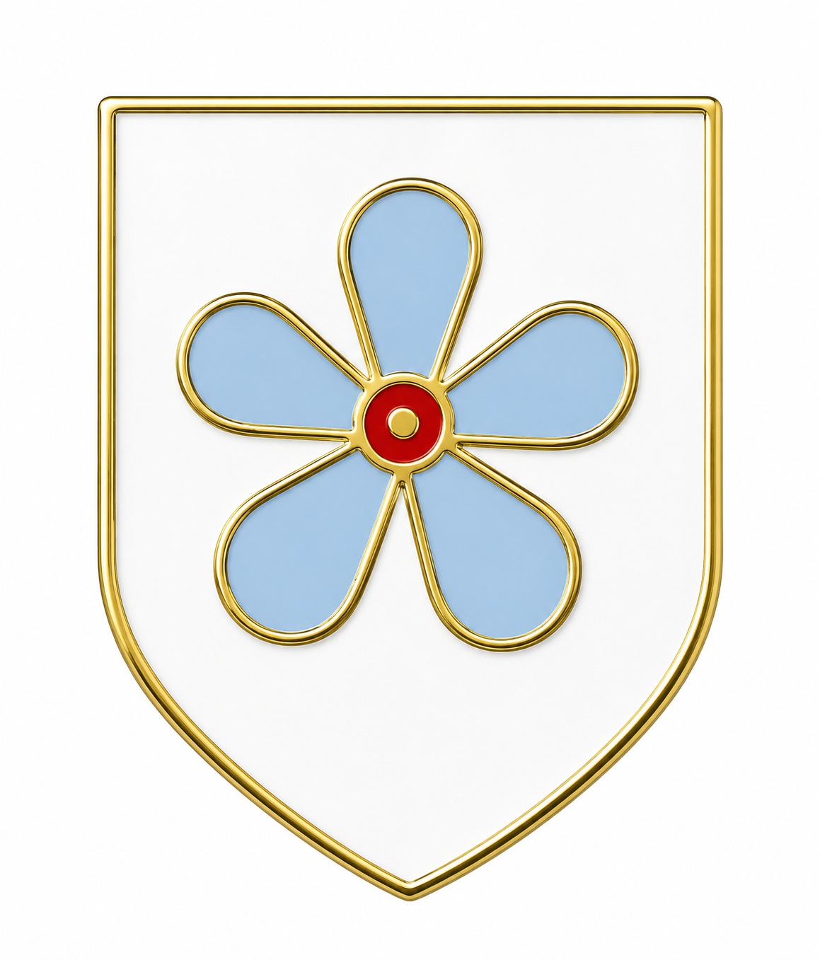 Forget Me Not on Shield Freemasons Masonic Lapel Pin Badge – 18mm x 15mm
