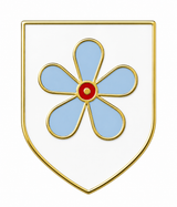 Forget Me Not on Shield Freemasons Masonic Lapel Pin Badge – 18mm x 15mm