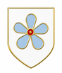Forget Me Not on Shield Freemasons Masonic Lapel Pin Badge – 18mm x 15mm