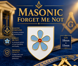 Forget Me Not on Shield Freemasons Masonic Lapel Pin Badge – 18mm x 15mm
