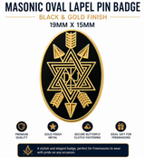 Freemasons Order Of The Secret Monitor Lapel Pin Badge – Gold & Enamel – 19mm x 15mm