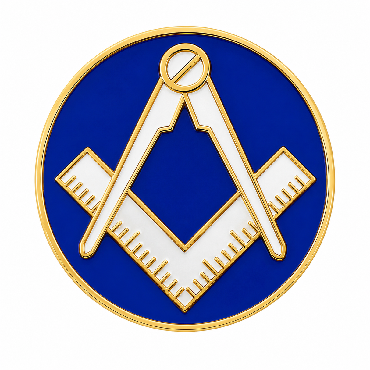 Freemasons Blue & White Square and Compass Lapel Pin Badge – 18mm
