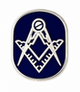 Freemasons Dark Blue & Silver Square & Compass Lapel Pin Badge – 12mm x 10mm