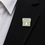 Freemasons Light Blue Apron Lapel Pin Badge – 14mm x 18mm