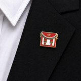 Freemasons Burgandy/Red Apron Lapel Pin Badge – 14mm x 18mm