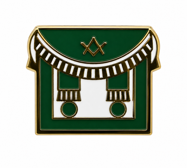 Freemasons Green Apron Lapel Pin Badge – 14mm x 18mm