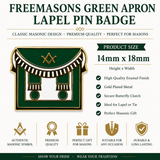 Freemasons Green Apron Lapel Pin Badge – 14mm x 18mm