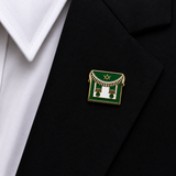 Freemasons Green Apron Lapel Pin Badge – 14mm x 18mm
