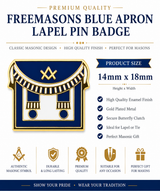 Freemasons Blue Apron Lapel Pin Badge – 14mm x 18mm