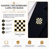 Freemasons Masonic Mosaic Carpet Enamel Lapel Pin Badge – 15mm x 15mm