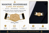 Freemasons Masonic Handshake Friendship Enamel Lapel Pin Badge – 25mm x 10mm