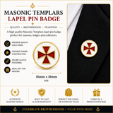 Freemasons Masonic Knights Templar Enamel Lapel Pin Badge – 16mm x 16mm