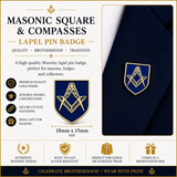 Freemasons Masonic Square & Compass Enamel Lapel Pin Badge – 18mm x 15mm