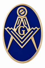 Freemasons Oval Square and Compass With G Enamel Lapel Pin Badge – 17mm x 12mm