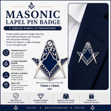 Freemasons Masonic Crest Blue and Silver Enamel Lapel Pin Badge – 15mm x 15mm