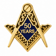 Freemasons Masonic 50 Years A Mason Enamel Lapel Pin Badge – 15mm x 15mm
