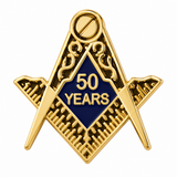 Freemasons Masonic 50 Years A Mason Enamel Lapel Pin Badge – 15mm x 15mm