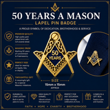 Freemasons Masonic 50 Years A Mason Enamel Lapel Pin Badge – 15mm x 15mm