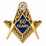 Freemasons Masonic 60 Years A Mason Enamel Lapel Pin Badge – 15mm x 15mm