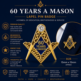 Freemasons Masonic 60 Years A Mason Enamel Lapel Pin Badge – 15mm x 15mm