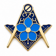 Forget Me Not in Gold Crest Freemasons Masonic Lapel Pin Badge – 17mm x 15mm