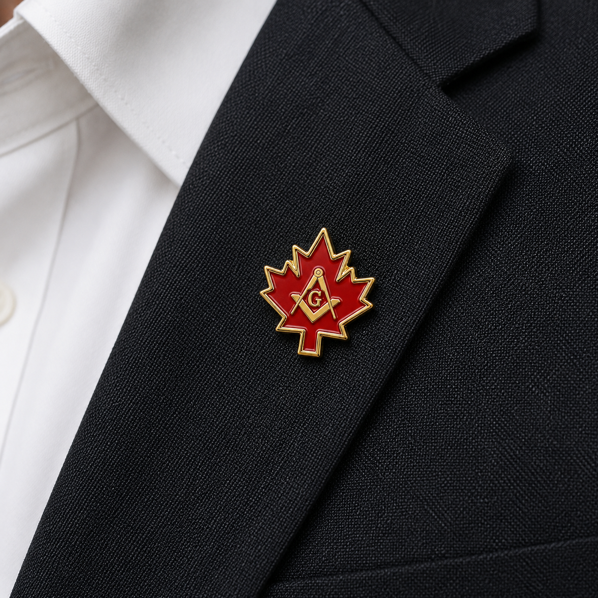 Canada Masonic Leaf with Crest Freemasons Masonic Lapel Pin Badge – 14mm x 13mm