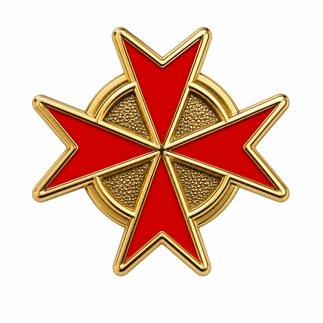 Red Knights Templar Masonic Lapel Pin Badge – 15mm x 15mm 