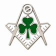 Irish Shamrock Freemason Masonic Lapel Pin Badge – 17mm x 17mm 