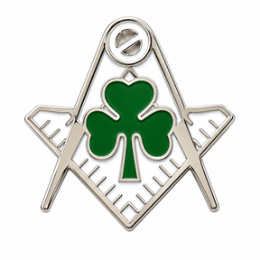 Irish Shamrock Freemason Masonic Lapel Pin Badge – 17mm x 17mm 
