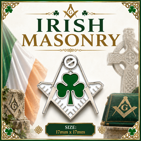 Irish Shamrock Freemason Masonic Lapel Pin Badge – 17mm x 17mm 