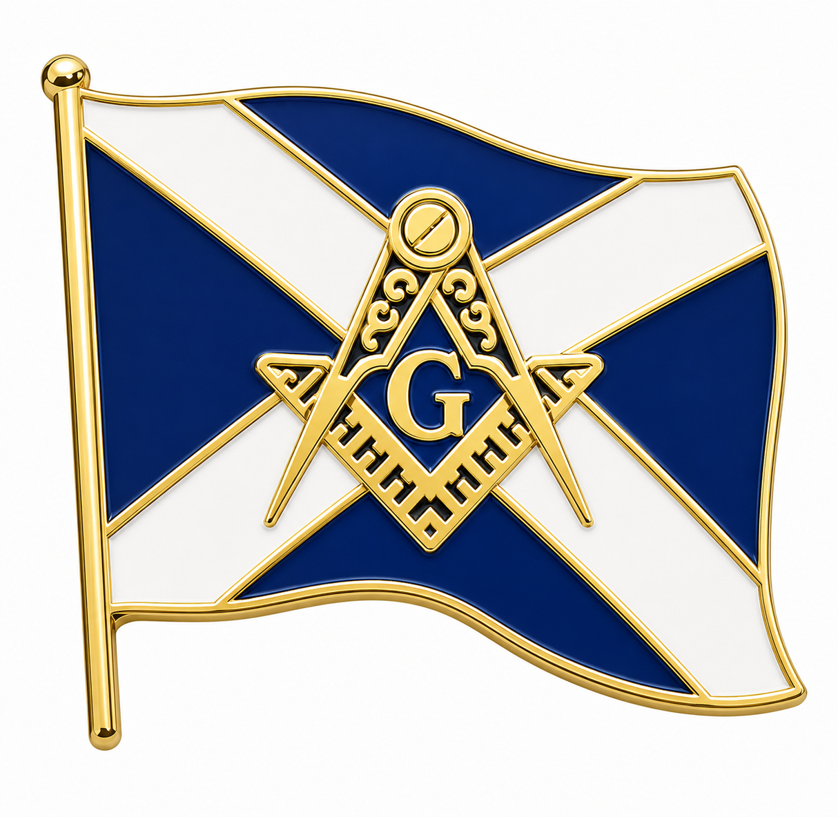 Scottish Saltire Freemason Masonic Lapel Pin Badge – 16mm x 16mm